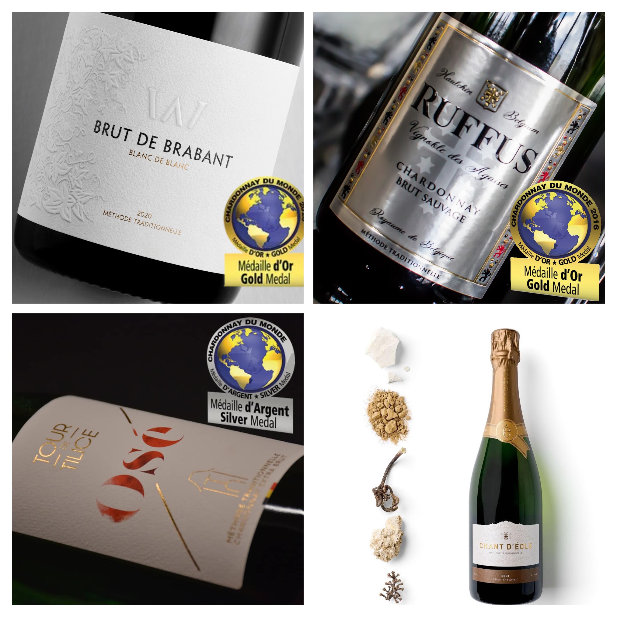 Quatre domaines viticoles belges sur le podium d’honneur de Chardonnay du Monde 2024